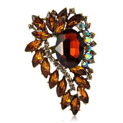 Beaut&Berry Vintage Crystal Glass Brooches for Women Unisex Court Pins Friends Party Gifts Banquet Jewellery Accessories