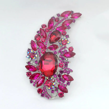 SKEDS Exaggerated Luxury Full Crystal Waterdrop Flower Brooch Pin For Women Men Shining Boutique Decoration Party Wedding Badges