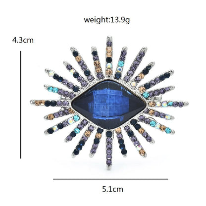 Wuli&baby Sparkling Eye Brooches For Women Unisex 2-color Crystal Beautiful Geometric Party Office Brooch Pins Gifts