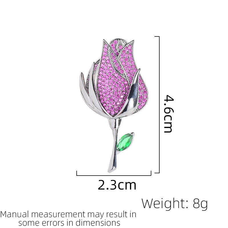 SUYU Women's Light Luxury Black Rose Brooch Pin For Men's Suit Neck Pin Accessories Pins 2024 New Unique Design Sense Brooch
