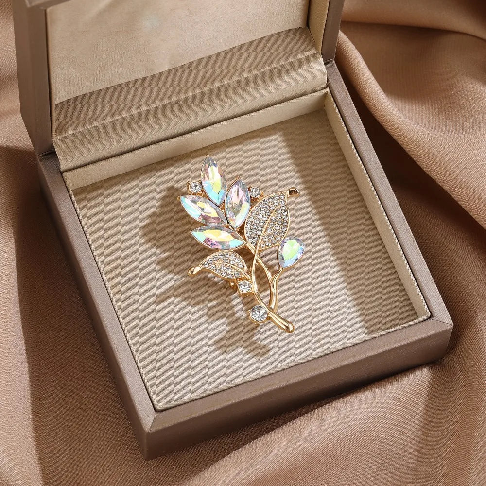 Orchid Style Brooch Women's Alloy Flower Plant Brooches Fashionable and Versatile Clothing Backpack Scarf Accessories Brooch