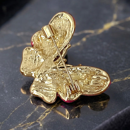 Beaut&Berry Classic Rhinestone Butterfly Brooches for Women Unisex Insect Pins Casual Party Jewelry Accessories Gifts Decoration
