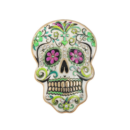 Halloween Sugar Skull Enamel Brooch Gothic Skeleton Pin Pumpkin Ghost Cat Badge for Coat Bag Day of The Dead Jewelry Party Gift
