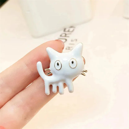 Cute Enamel Cat Brooches for Women Animal Lapel Pins Party Backpack Jewelry Accessories Gifts