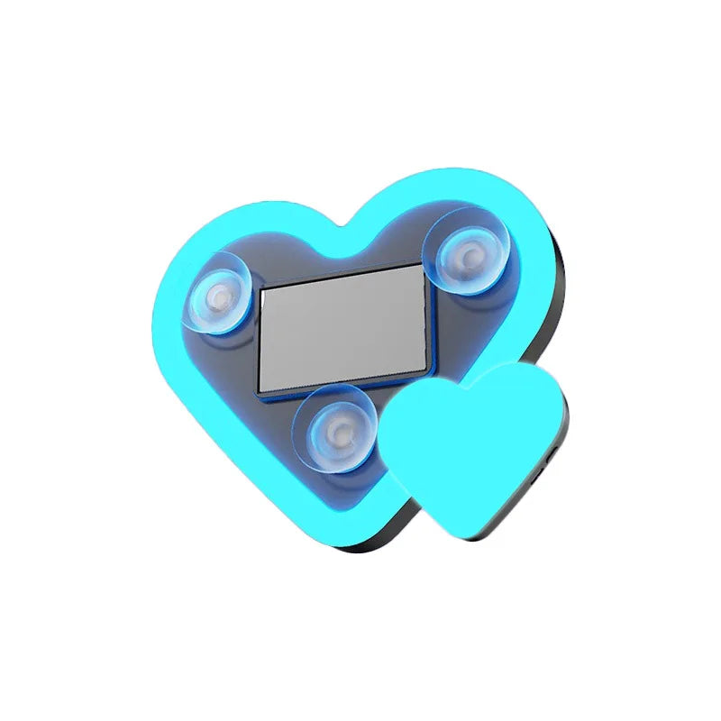 Solar Powered Car Neon Light Wireless Cute Heart Shaped Led Ambient Light Suction Cup USB Rechargeable Atmosphere Breathing Lamp
