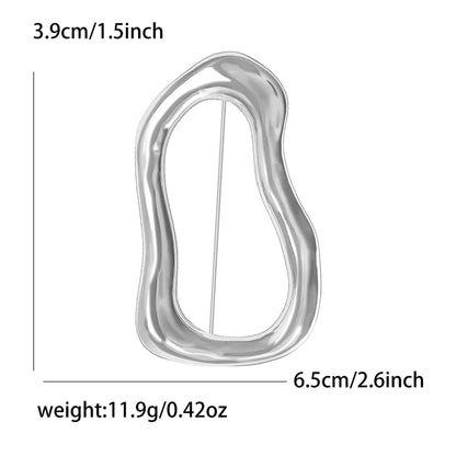 Trendy Irregular Big Circle Brooches for Women Men Gold Plated Silver Color Metal Lapel Pins Geometric Jewelry Gifts