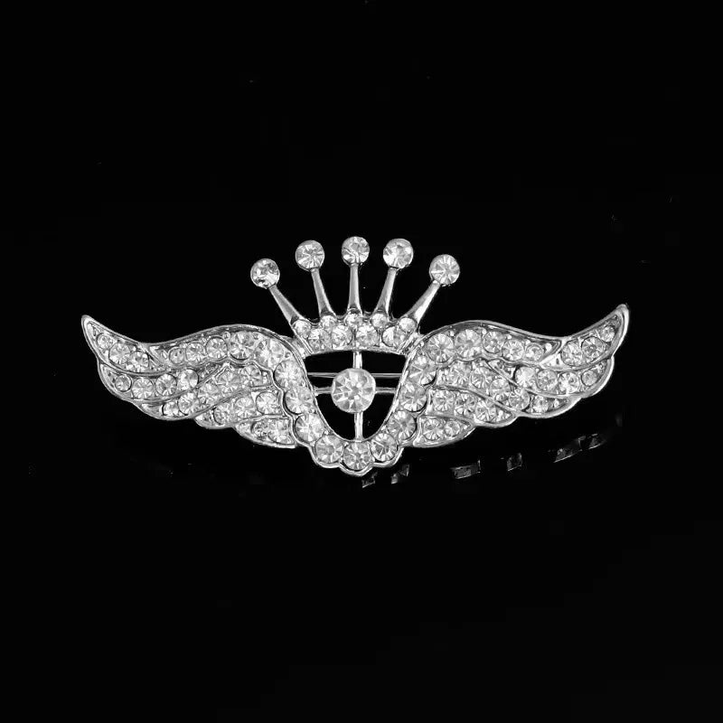 Crown Chain Brooch Vintage Tassel Crystal Brooch Temperament Rhinestone Lapel For Women Dress Mens Shirt Suit Set Collar Jewelry