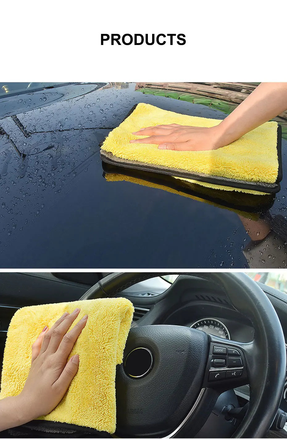 High-end Microfiber Towel Car Wash Towel Detailing Cleaning Cloth Car Wash Drying Towel Car Absorbent Cleaning Products