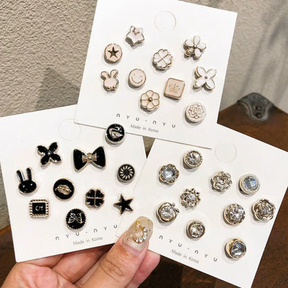 Multi-Pack Mixed Style Anti-exposure Brooch Set, Exquisite Versatile Style, Suitable for Clothing Fixing / Neckline Security / D