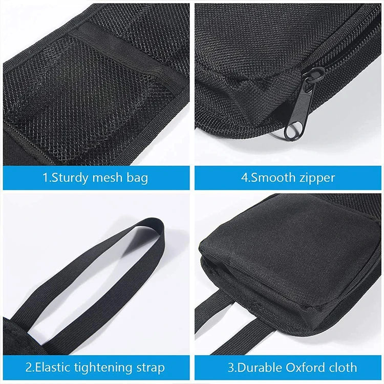 Multifunctional Zipper Storage Bag Car Side Storage Bag with Mesh Pocket for Things Holder Suitable for Cars