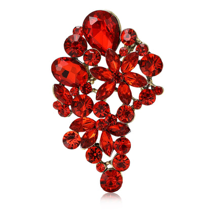 Beaut&Berry Luxury Shiny Crystal Glass Brooches for Women Rhinestone Pins Friends Party Gifts Banquet Jewellery Accessories
