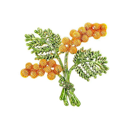 Pearl Lily of the Valley Flower Brooches for Women Enamel Berry Pin Plant Lapel Pins Office Party Funny Friend Gifts Accessories