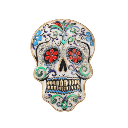 Halloween Sugar Skull Enamel Brooch Gothic Skeleton Pin Pumpkin Ghost Cat Badge for Coat Bag Day of The Dead Jewelry Party Gift