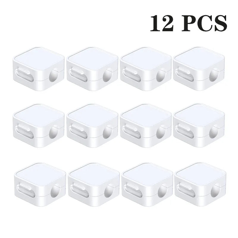 Rocoren Magnetic Cable Organizer Smooth Adjustable Cord Holder Magnet Desktop Cable Management Wire Protector Cable Clips Set
