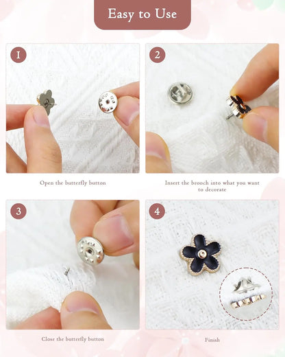 20pcs/Lot Button Brooch Prevent Accidental Exposure Buttons Brooch Badge Cufflinks Button Detachable Buttons Sewing Accessories