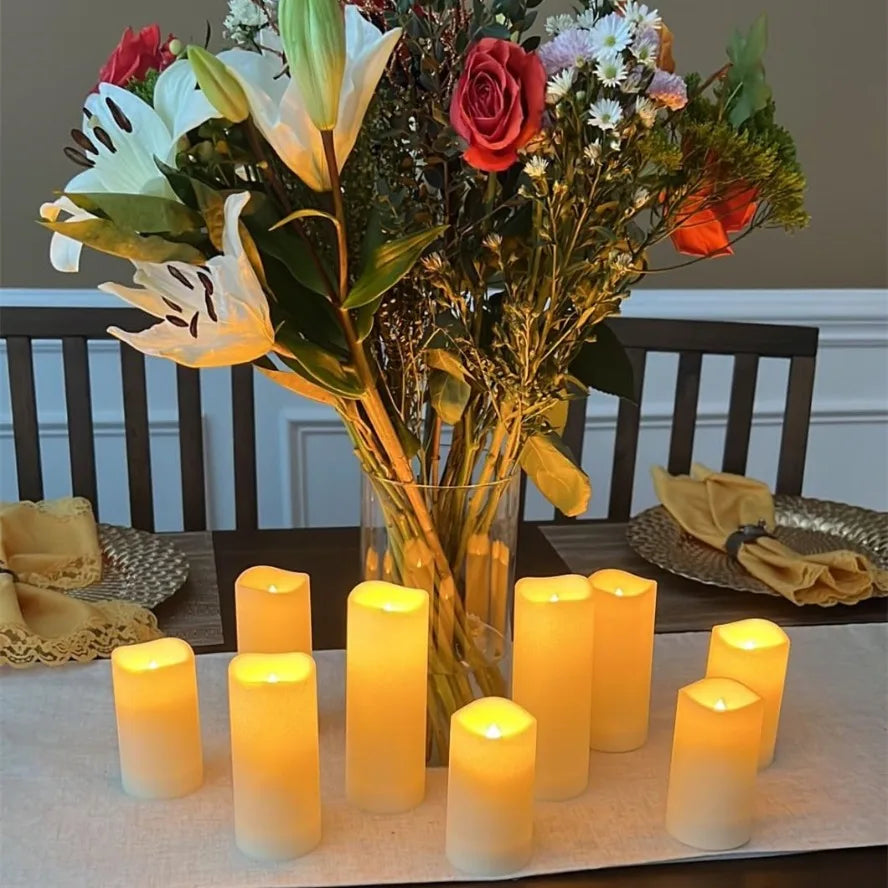Wholesale LED Flameless Candles Flickering Light for Christmas Wedding Birthday Party Decor, 1–10PCS Battery Operated Candle