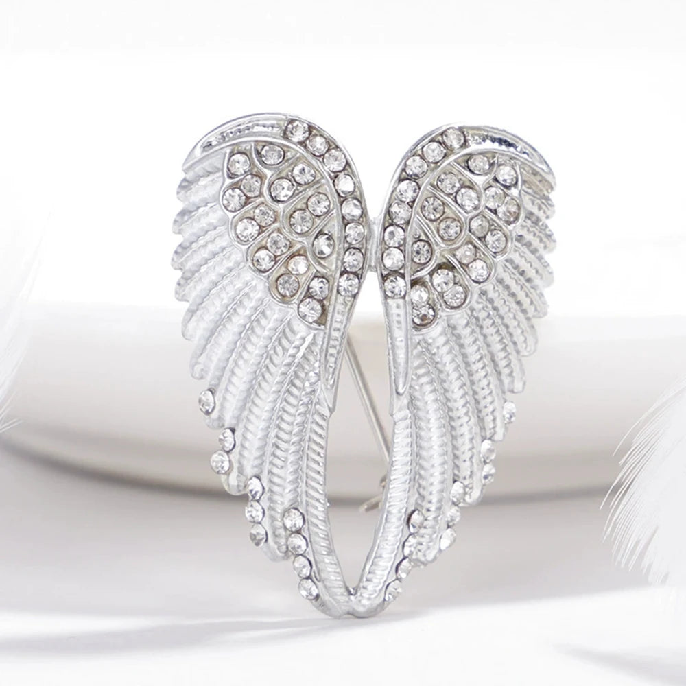 Dark Wing Brooch Personalized Suit Angel Wings Accessory Men's Fashion High-end Inlaid Rhinestones Brooch Chest Flower Jewelry