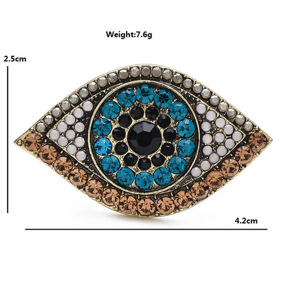 Wuli&baby Charming Eye Brooches Pins For Women Unisex 2-color Sparkling Rhinestone Eye Party Office Brooch Pin Gifts