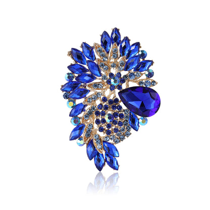 Beaut&Berry Luxury Large Crystal Glass Brooches for Women Rhinestone Pins Friends Party Gifts Banquet Jewellery Accessories