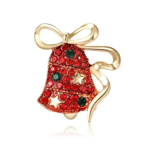 Green Rhinestone Christmas Tree Brooches Pins For Women Man Unisex Crystal Jewelry Gifts Clothes Accessories