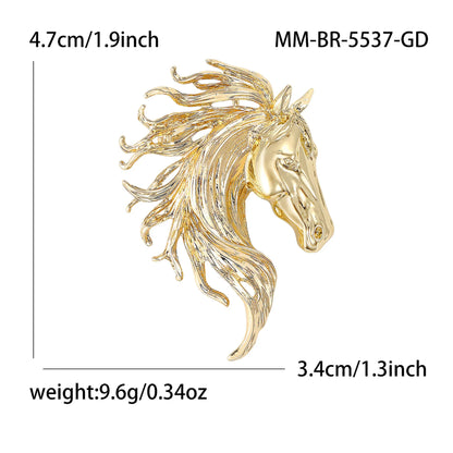 Fashion Horse Brooches for Women Unisex Zodiac Animal Pins keychain Event Party New Year Gifts Jewelry Decoration Accessories