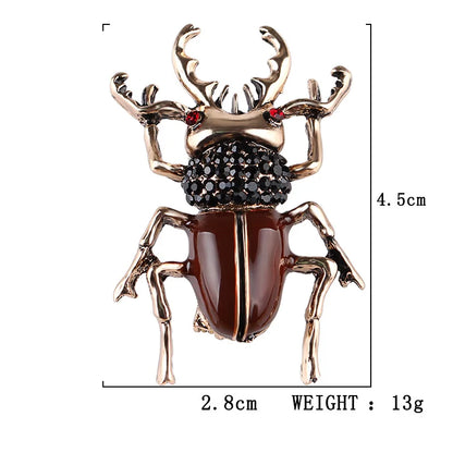 SHMIK Women Men Bee Beetle Crystal Pearl Brooches Pin Fashion Metal Cute Insect Jewelry Accessoreis Retro Women's Men's Brooch