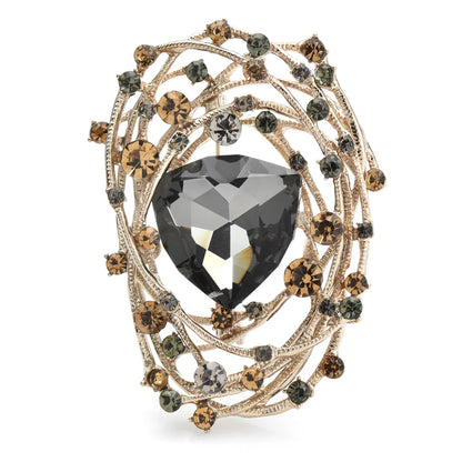 Wuli&baby Sparkling Crystal Geometric Brooches For Women Unisex 4-color Flower Party Office Brooch Pins Gifts