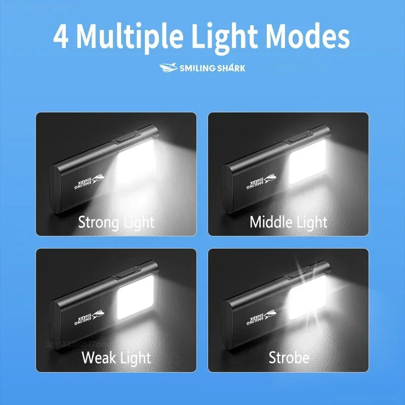Mijia SMILING SHARK TIP065 Rechargeable Worklight COB Floodlight Pocket Flashlight with Clip Design Outdoor Camping Lamp Tools