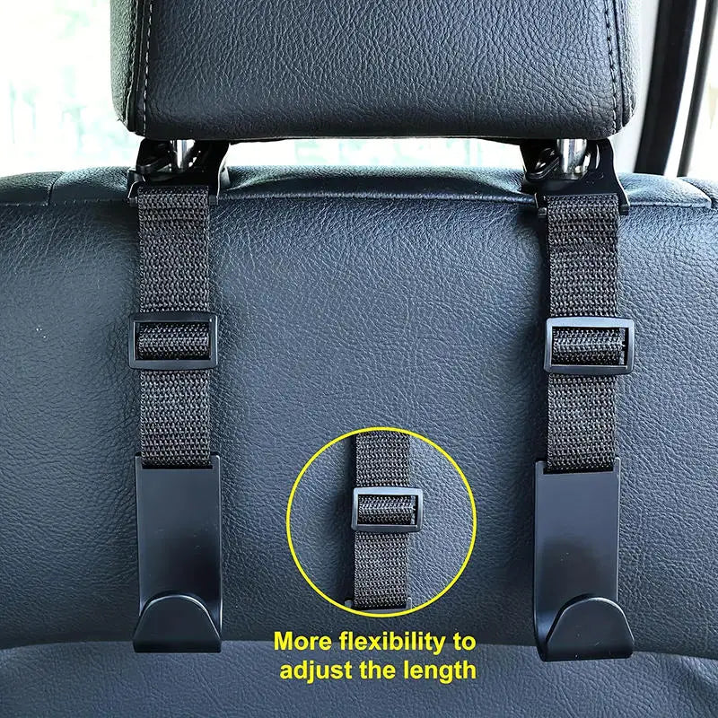 4Pcs Car Hook For Car Rear Seat Back Hooks Headrest Hanger Clip Universal Adjustable Holder Storage Car Interior Accessories