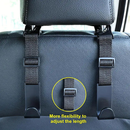 4Pcs Car Hook For Car Rear Seat Back Hooks Headrest Hanger Clip Universal Adjustable Holder Storage Car Interior Accessories