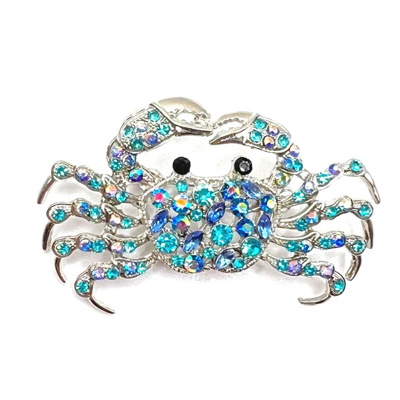 New fashion blue crystal crab brooch for women and men cute animal brooch fashion banquet jewelry holiday gift