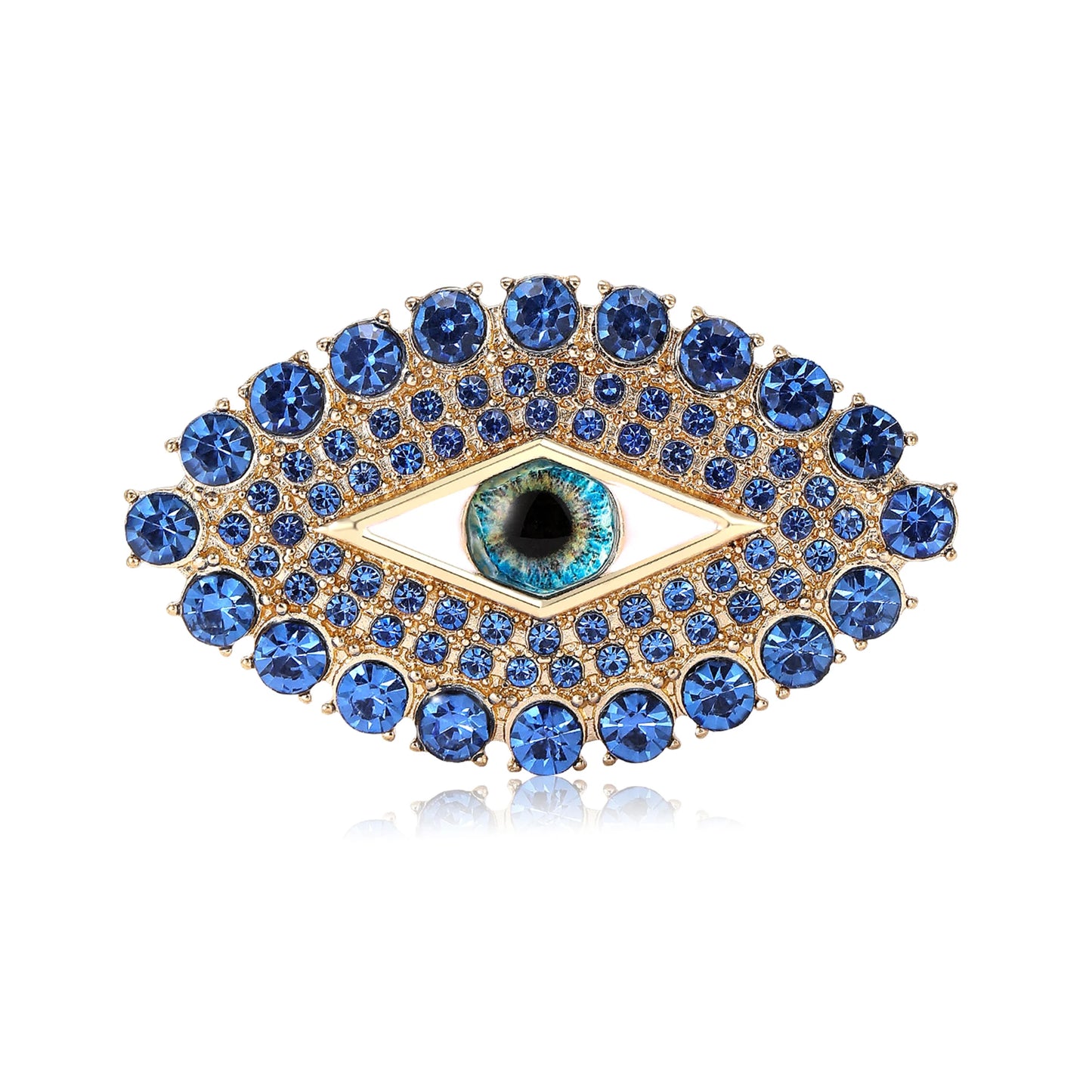 Beaut&Berry Trendy Rhinestone Devil's Eye Brooches for Women Beautiful Pins Friends Party Gifts Banquet Jewellery Accessories