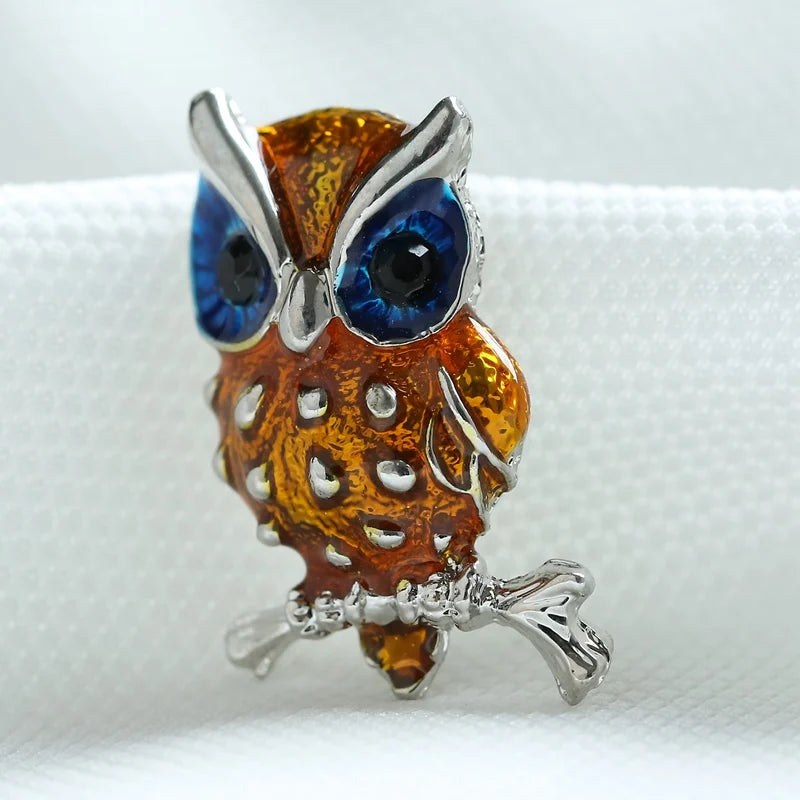 Lovely Owl Brooches Korean Trendy Rhinestone Brooch Badge Pin Bird Animal Party Casual Suit Decoration Badge Women Corsage Gifts