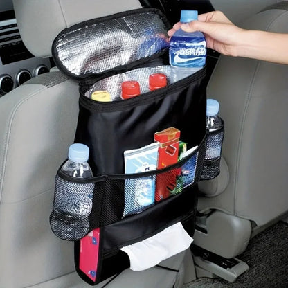 1pcs Car backrest storage bag, car rear seat insulation ice pack hanging bag, Oxford cloth multifunctional storage bag