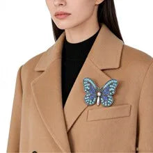Full of Rhinestone Butterfly Brooches for Women Insect Lapel Pins Casual Party Jewelry Accessories Gifts