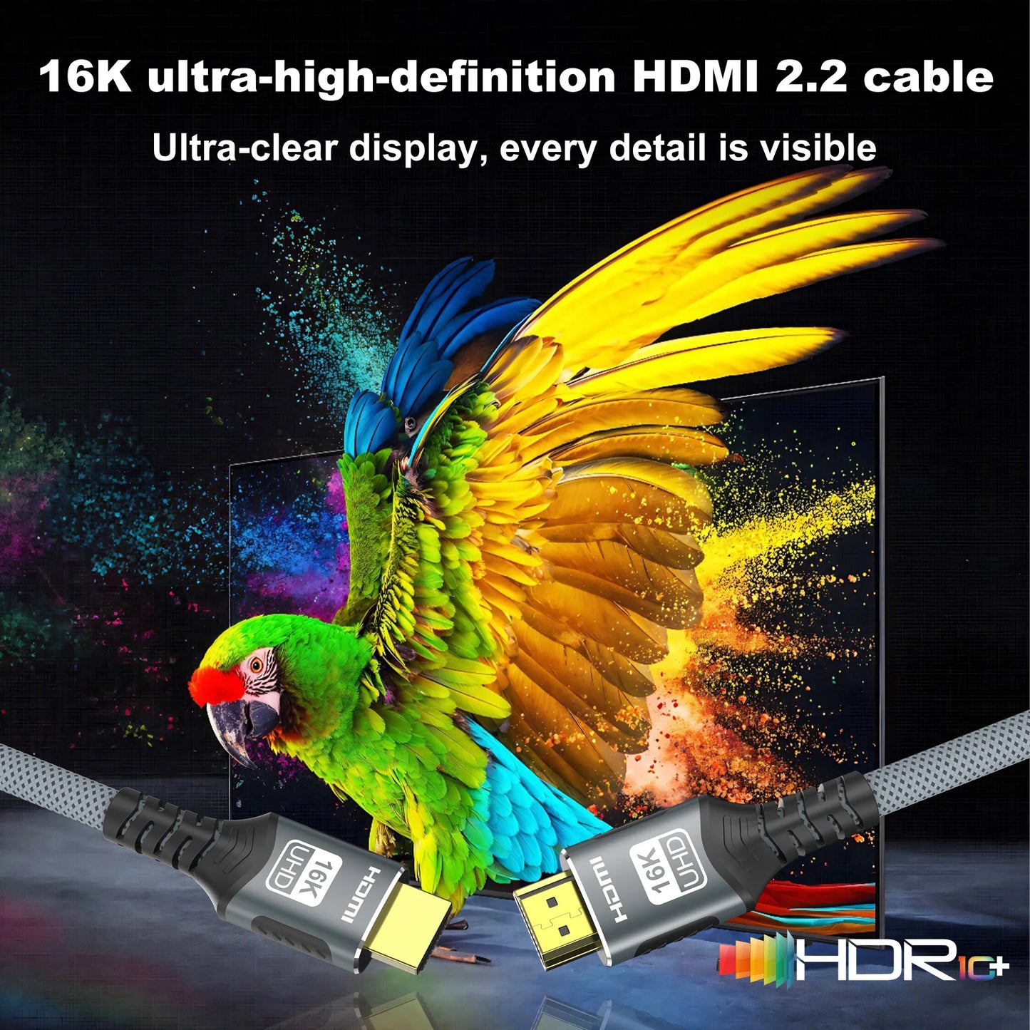 High Refresh Rate 8K@120Hz HDMI 2.2 Cable 96Gbps Supports 4K@240Hz 2K@360Hz HDR eARC for PS5 Xbox Switch TV Laptop