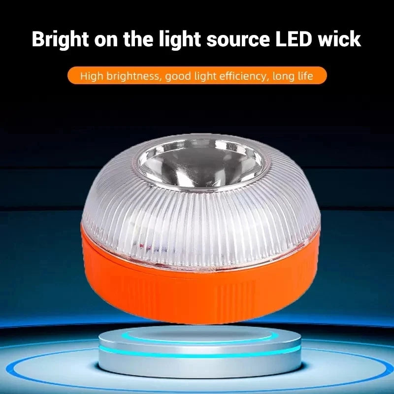Car Emergency Beacon Light USB Rechargeable Magnetic Induction Auto Strobe Flashing Warning Light Help Flash Safety Signal Lamp