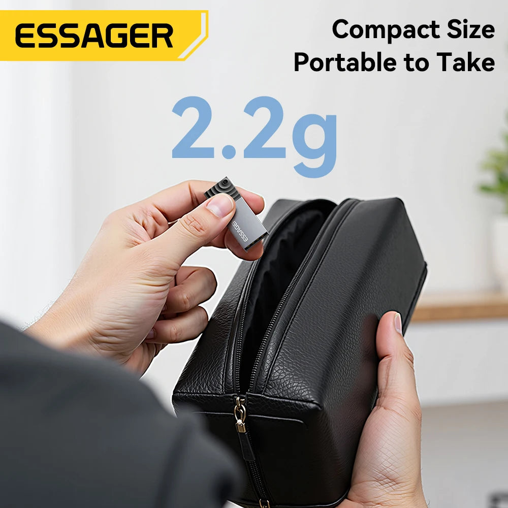 Essager 2-in-1 Mini Type C USB2.0 Card Reader Adapter Micro SD TF Memory Card Reader for iPhone 16 15 Pro Huawei Macbook iPad