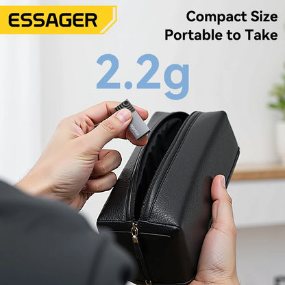 Essager 2-in-1 Mini Type C USB2.0 Card Reader Adapter Micro SD TF Memory Card Reader for iPhone 16 15 Pro Huawei Macbook iPad