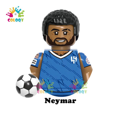 Kids Toys World Famous Football Stars Building Blocks Sport Player Mini Action Figures Golden Cup Toys For Boys Birthdays Gifts