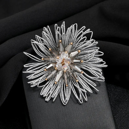 SKEDS 2022 Exquisite Luxury Women Rhinestone Flower Brooch Badges Pearl Crystal Plant Brooches High Quality Retro Pin For Lady