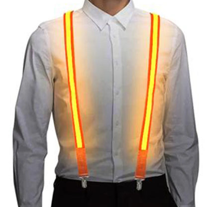 glowing Men's LED suspenders and luminous Bow Tie Adjustable Elastic Flashing Led Clothing for nightclub Party supplies