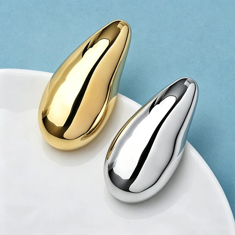 Wuli&baby Alloy Water-drop Brooches For Women Men 2-color Minimalist Style Geometric Office Causal Brooch Pins Gifts