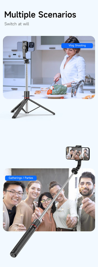F15 with Wireless Remote 68 Inch Selfie Stick Phone Desktop Stand Tripod for Iphone Android Smartphone Shooting Vlog