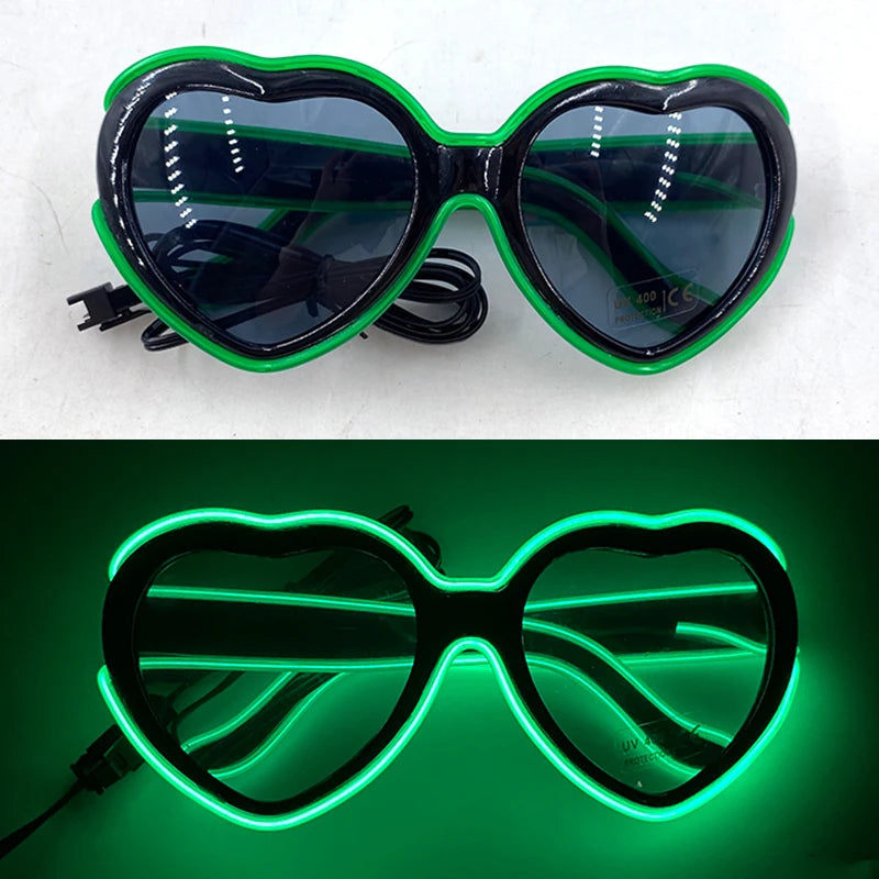 Light Up Led Glasses Neon Party Luminous Glasses EL Wire Glowing Sunglasses Novelty Gift for Adult Glow Bright Light Supplies