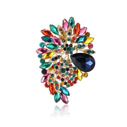 Beaut&Berry Luxury Large Crystal Glass Brooches for Women Rhinestone Pins Friends Party Gifts Banquet Jewellery Accessories