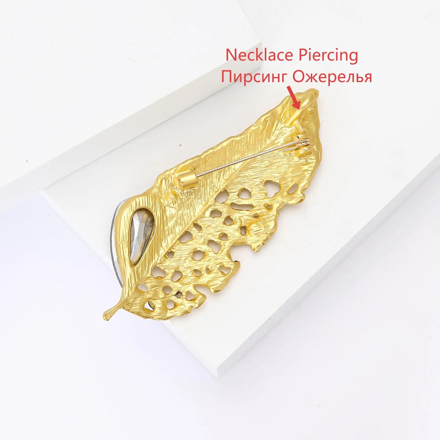 Beaut&Berry Luxury Rhinestone  Leaf Brooches for Women Unisex Plant Pins 2-color Available Casual Party Accessories Gifts