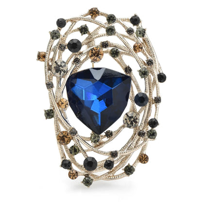 Wuli&baby Sparkling Crystal Geometric Brooches For Women Unisex 4-color Flower Party Office Brooch Pins Gifts