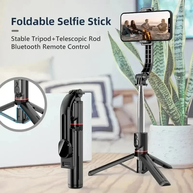 Wireless Selfie Stick for Smartphone 44 Inch Tripod with Bluetooth Remote Foldable Stand for Vlog Shooting Record