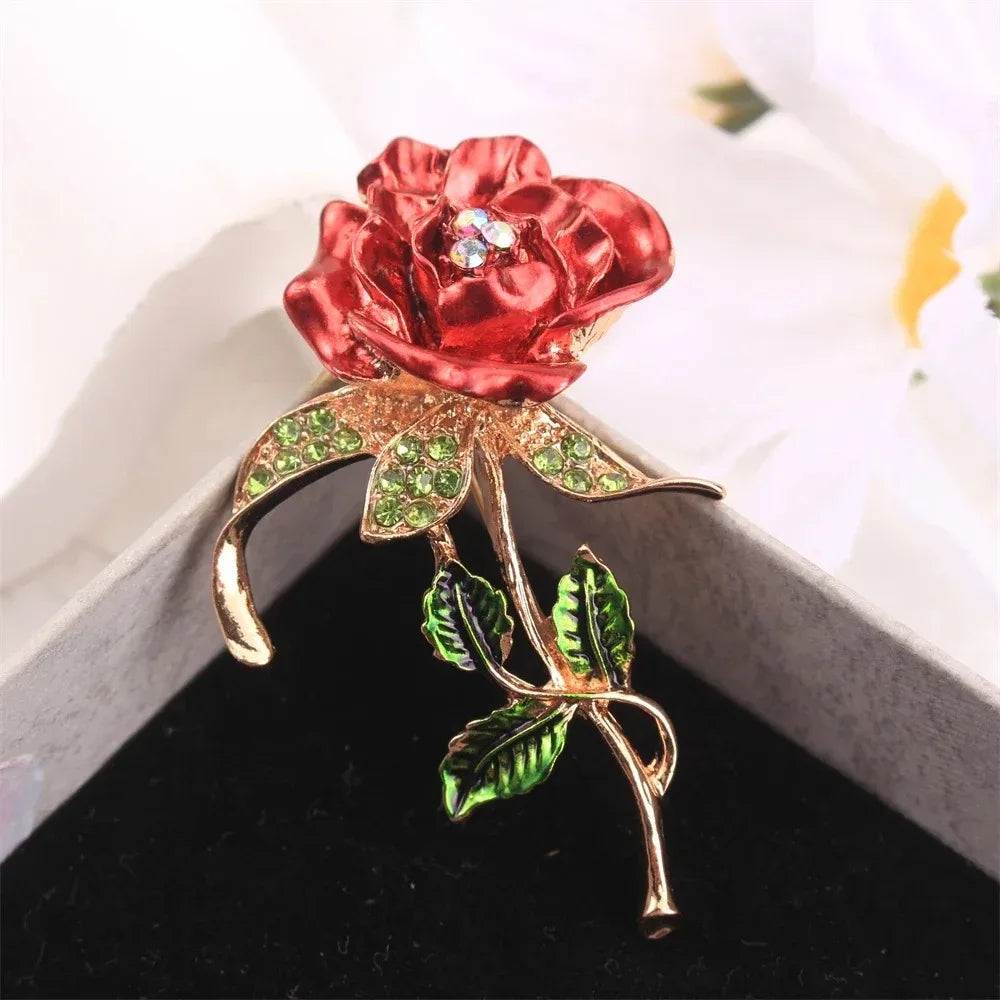 Baroque Luxury Beautiful Roses Sunflower Design Men's Women's Brooch Pins，Jewelry Accessories, Wedding Holiday Party Favors